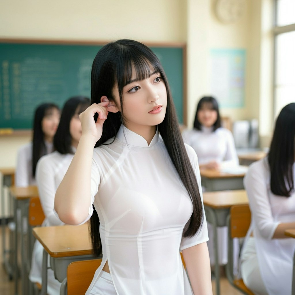 アオザイが制服の学校