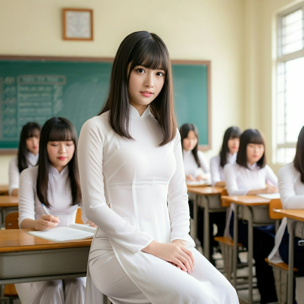 アオザイが制服の学校