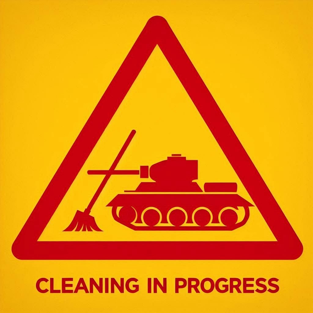 Cleaning in progress