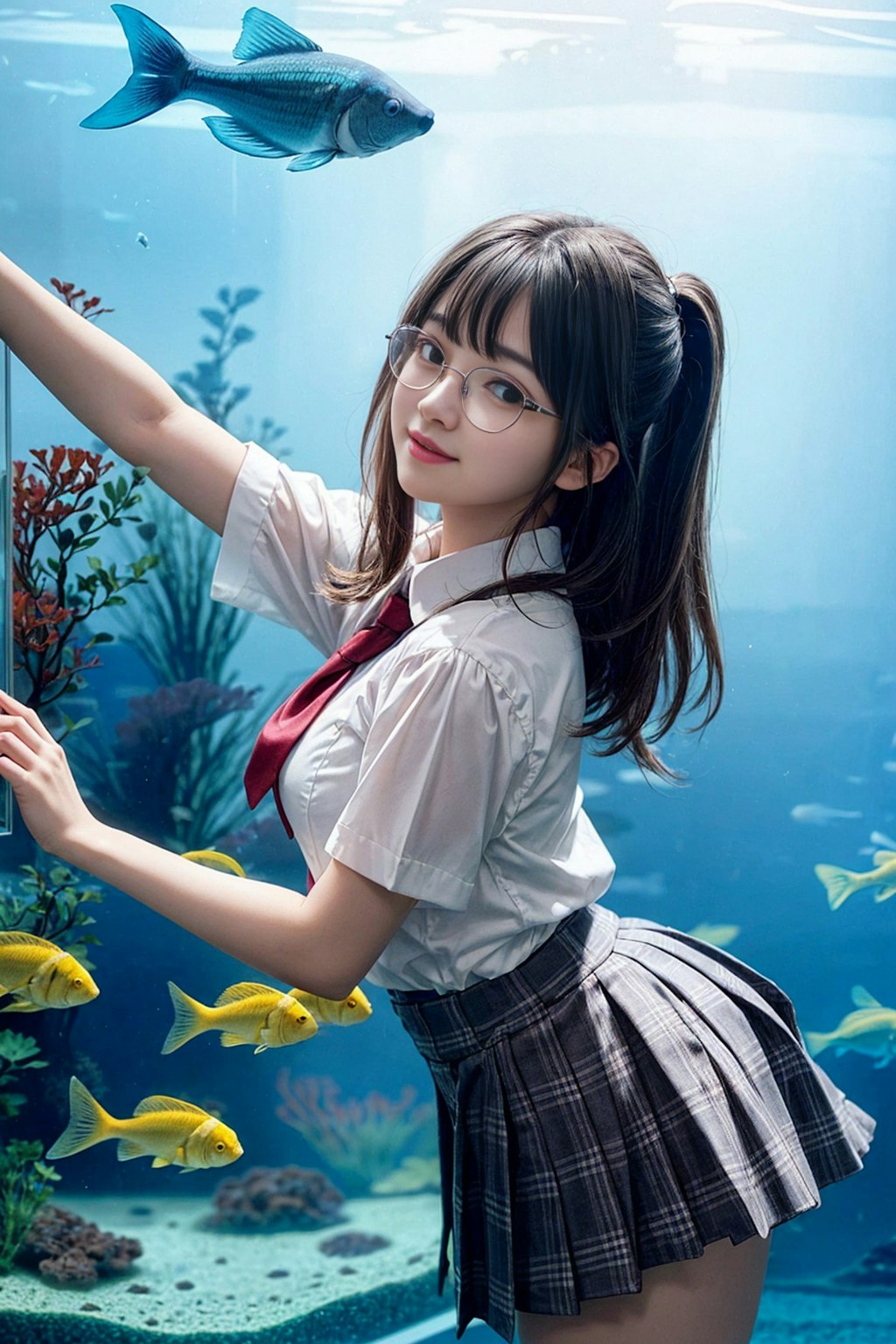 水族館デートな女の子