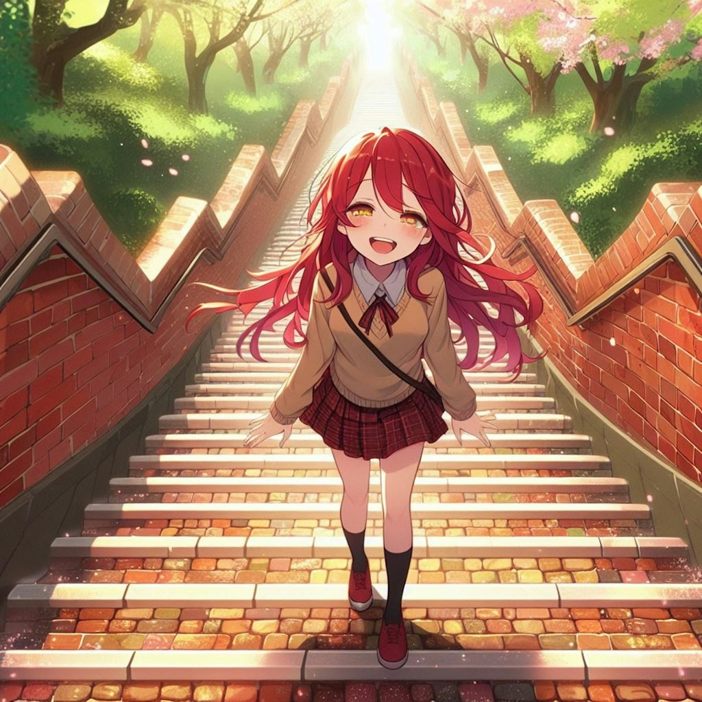 階段の少女