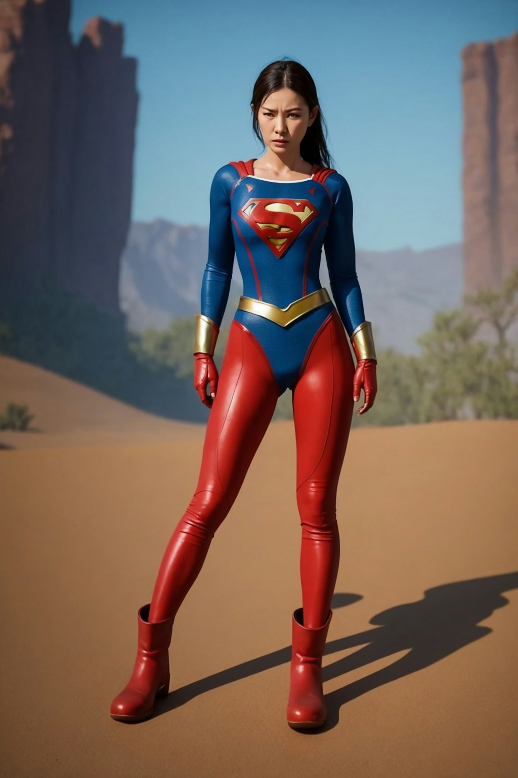 Supergirl in the desert