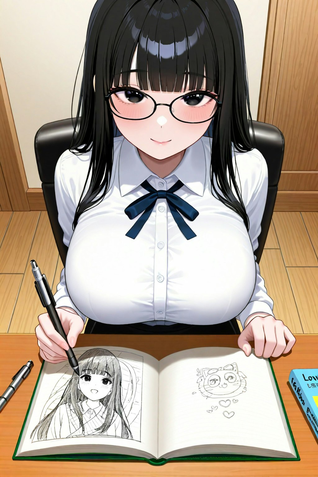 絵本を作るサキちゃん