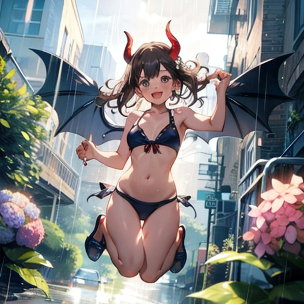 雨の日の悪魔っ子250611