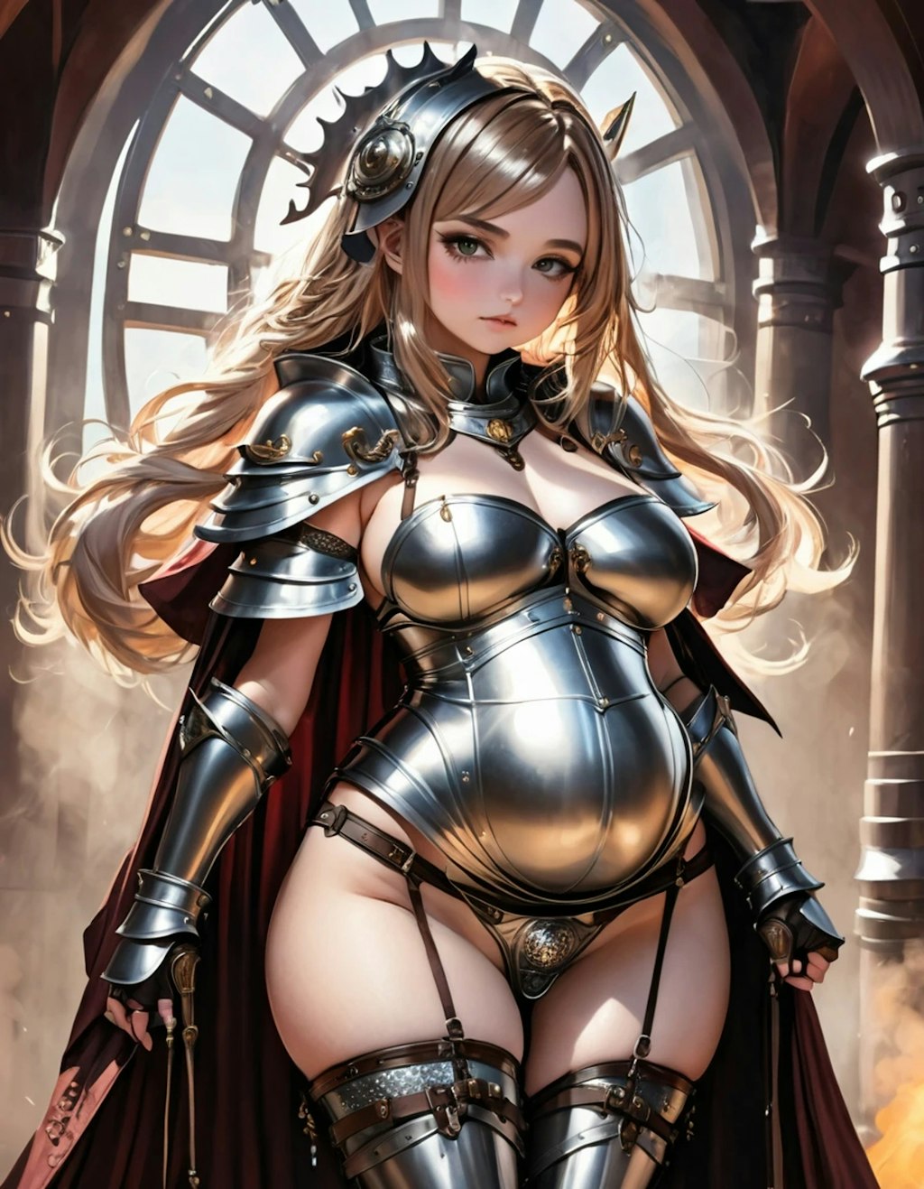 armored pregnant girl