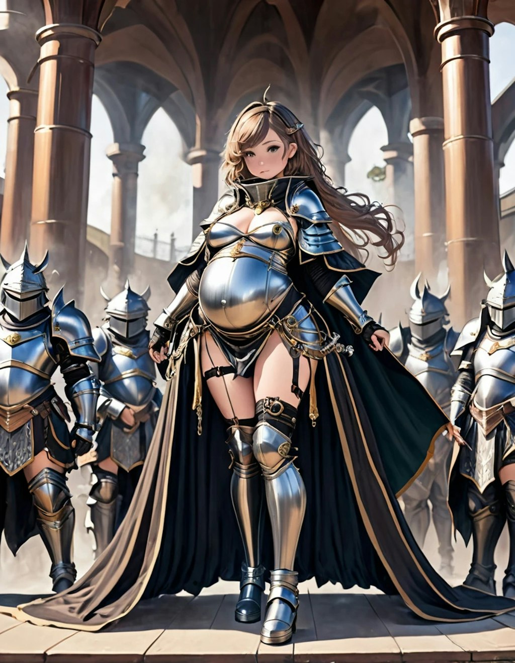 armored pregnant girl