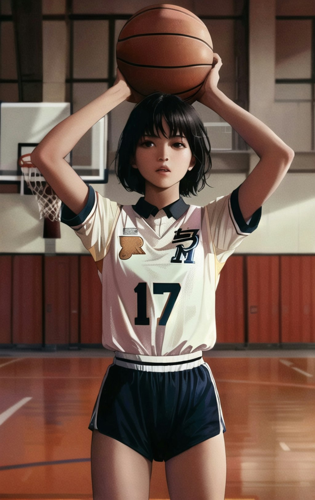 女バスのジャンプシュート77