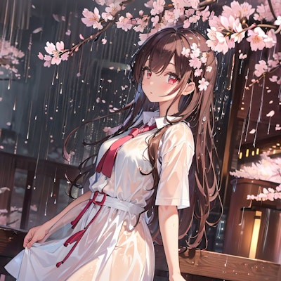 桜散らしの雨