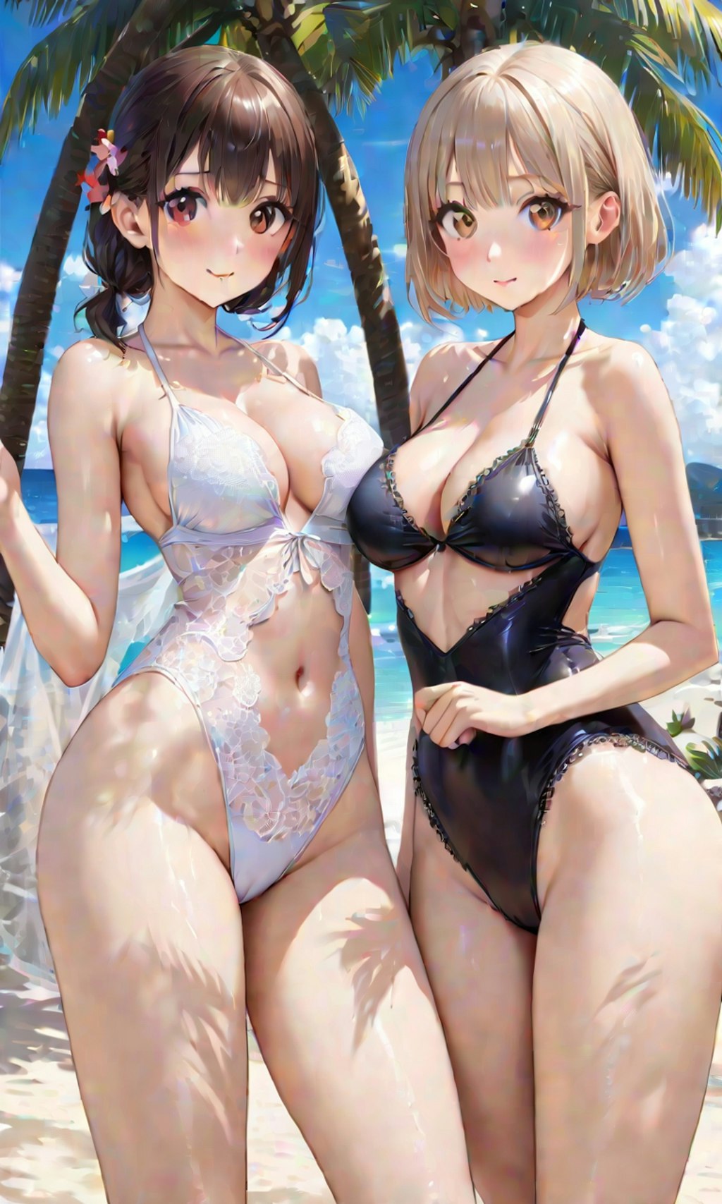 水着と女子高校生と