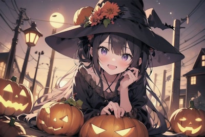 魔女とかぼちゃのハロウィン