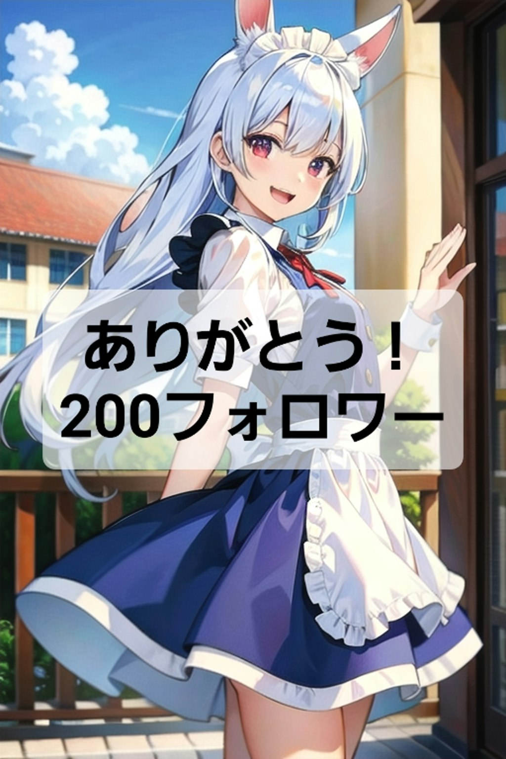 ㊗️200フォロワー突破🎉 みみちゃんのメイドコス🐰