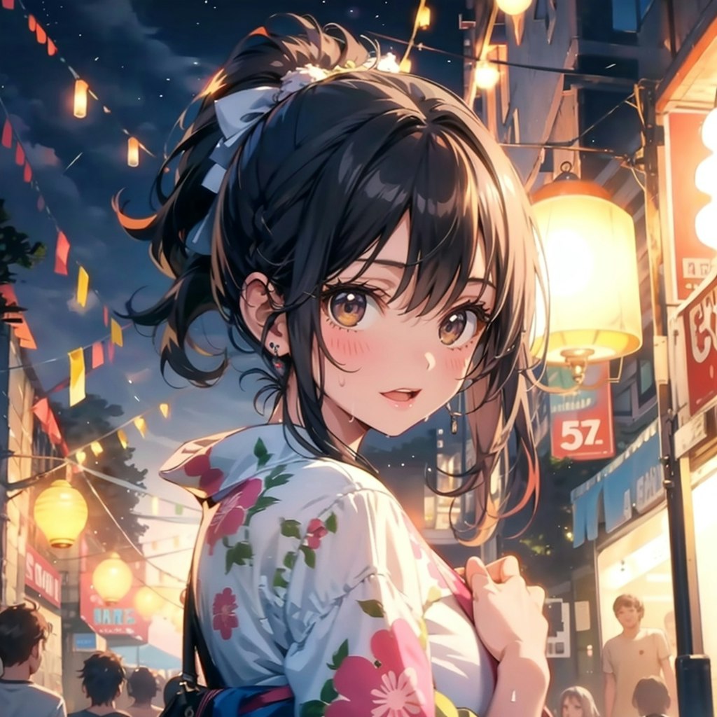 夜でも暑いね