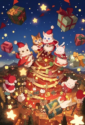 猫サンタのクリスマス