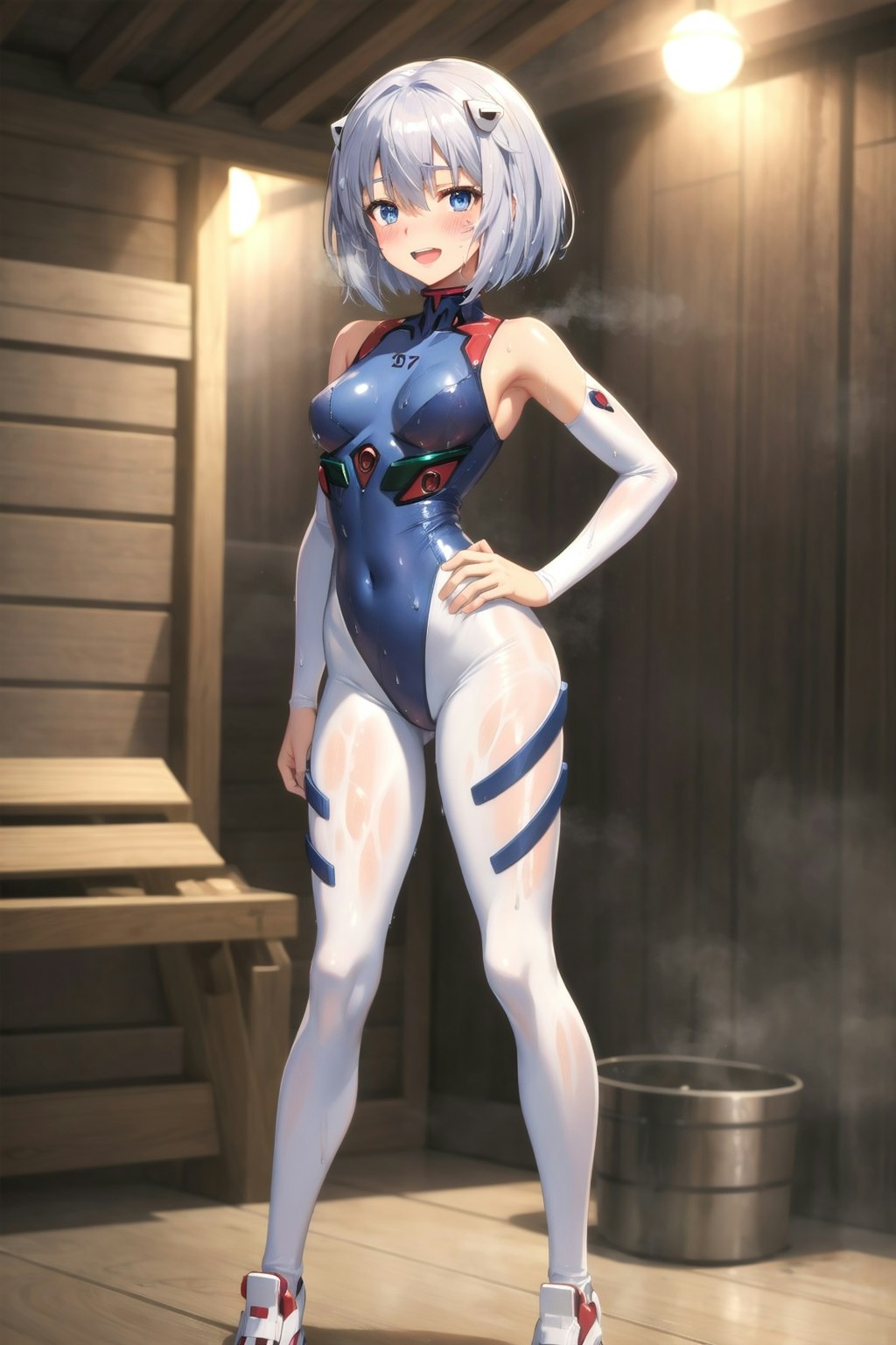 Rei Ayanami in the sauna