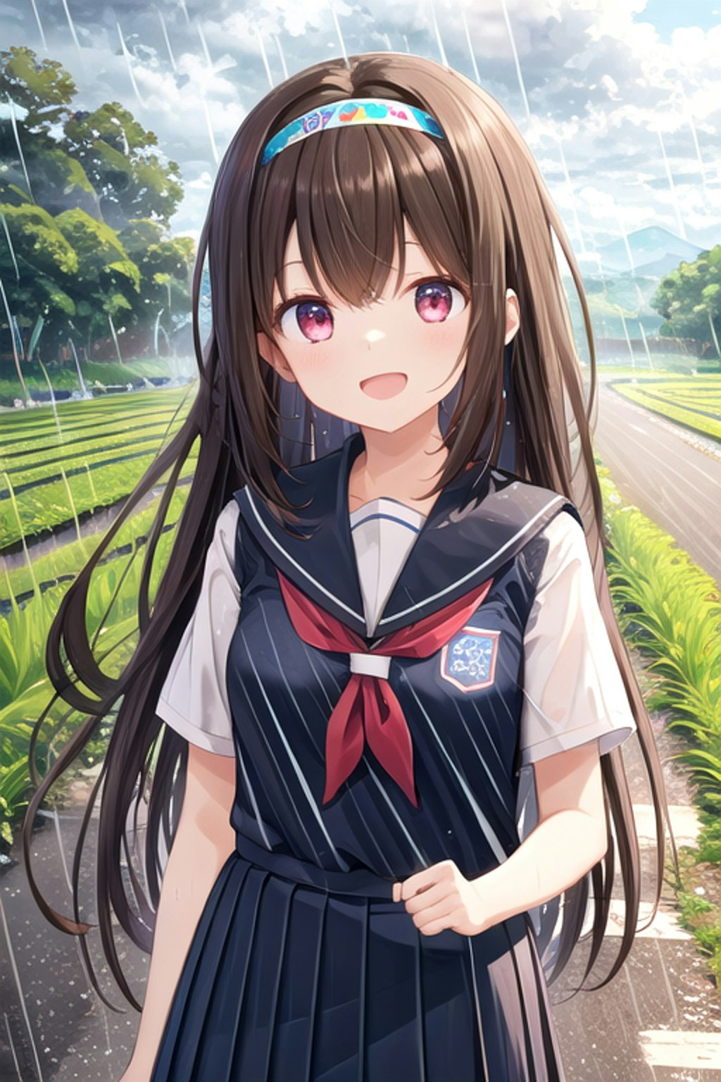 雨を気にしない女の子