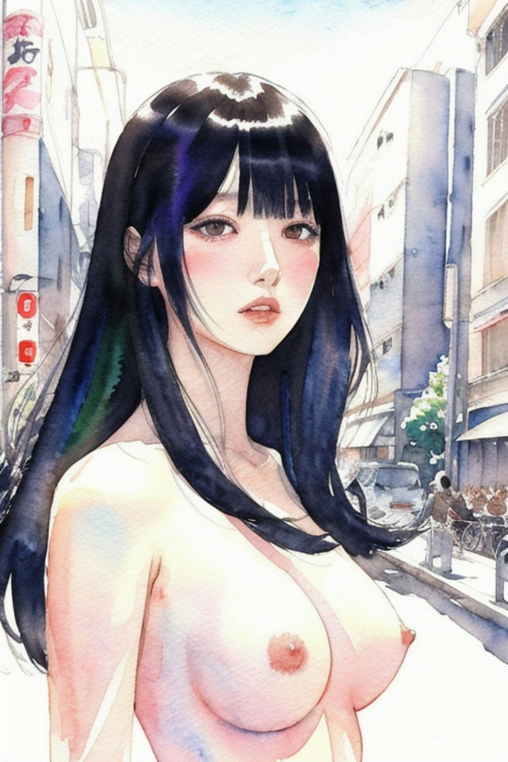 水彩画ヌード