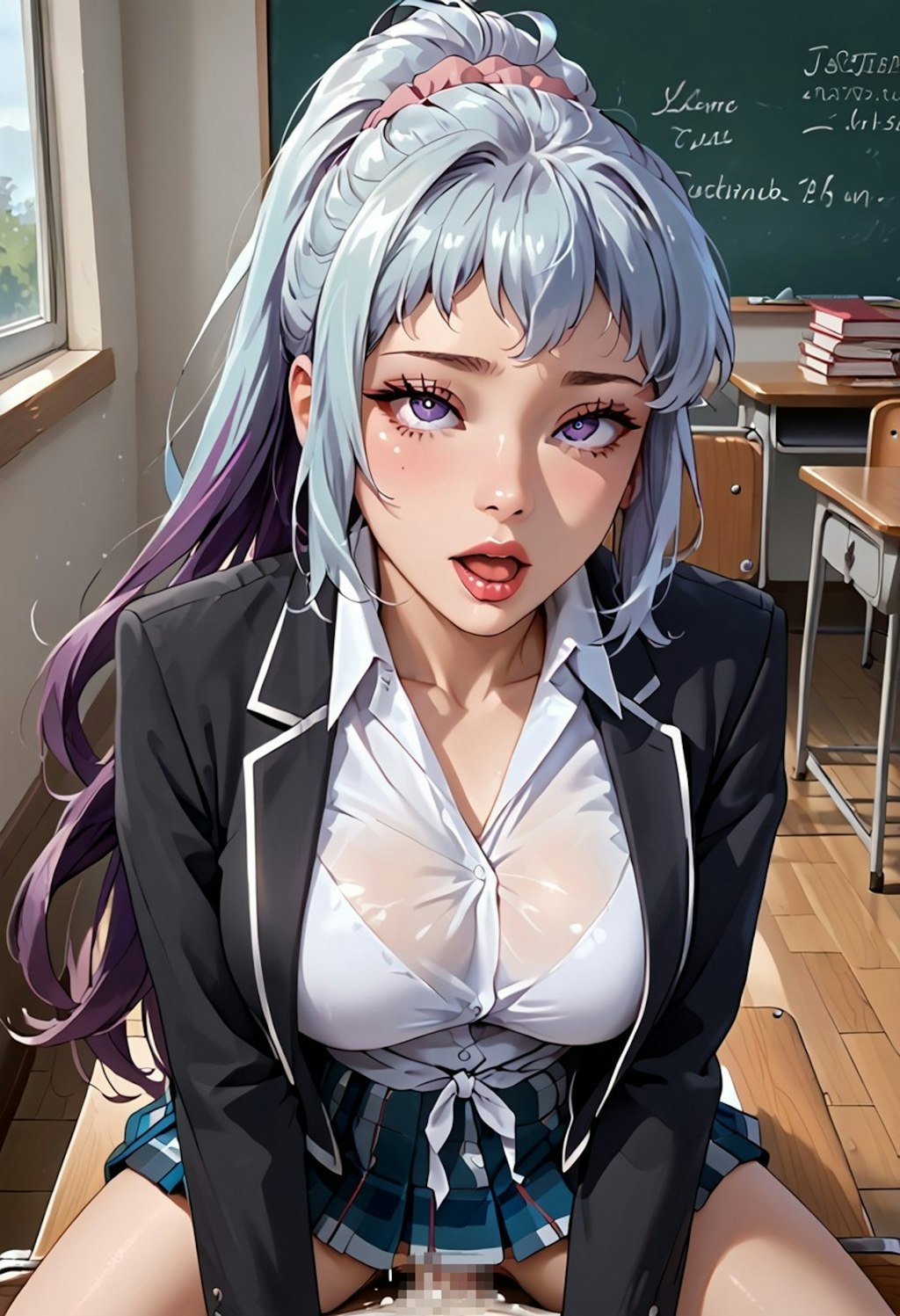 ポニーテール女子高生との教室H