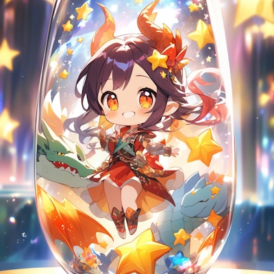 dragon girl in glass