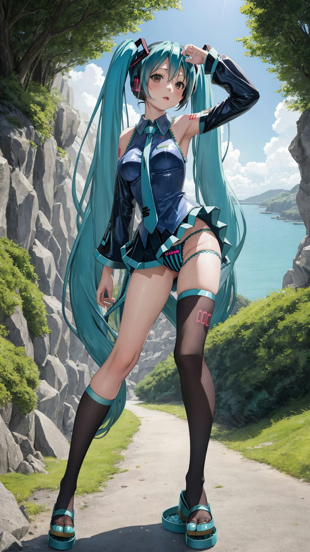 初音ミク風コスプレ撮影　その2