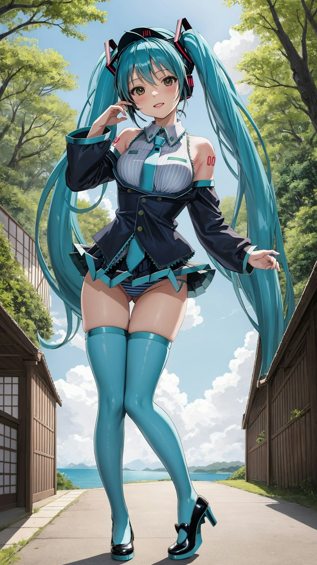 初音ミク風コスプレ撮影　その2