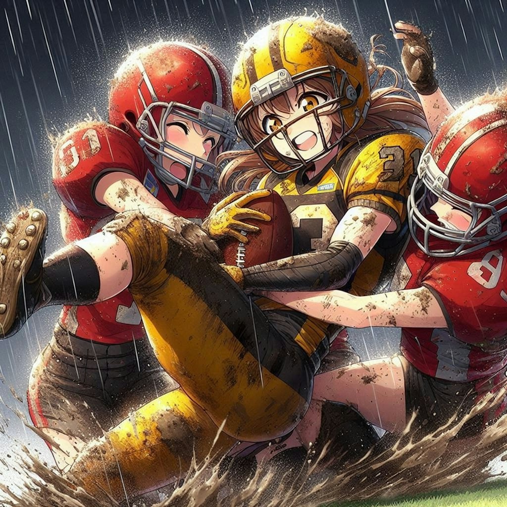 🏈泥まみれの女子アメフト 137
