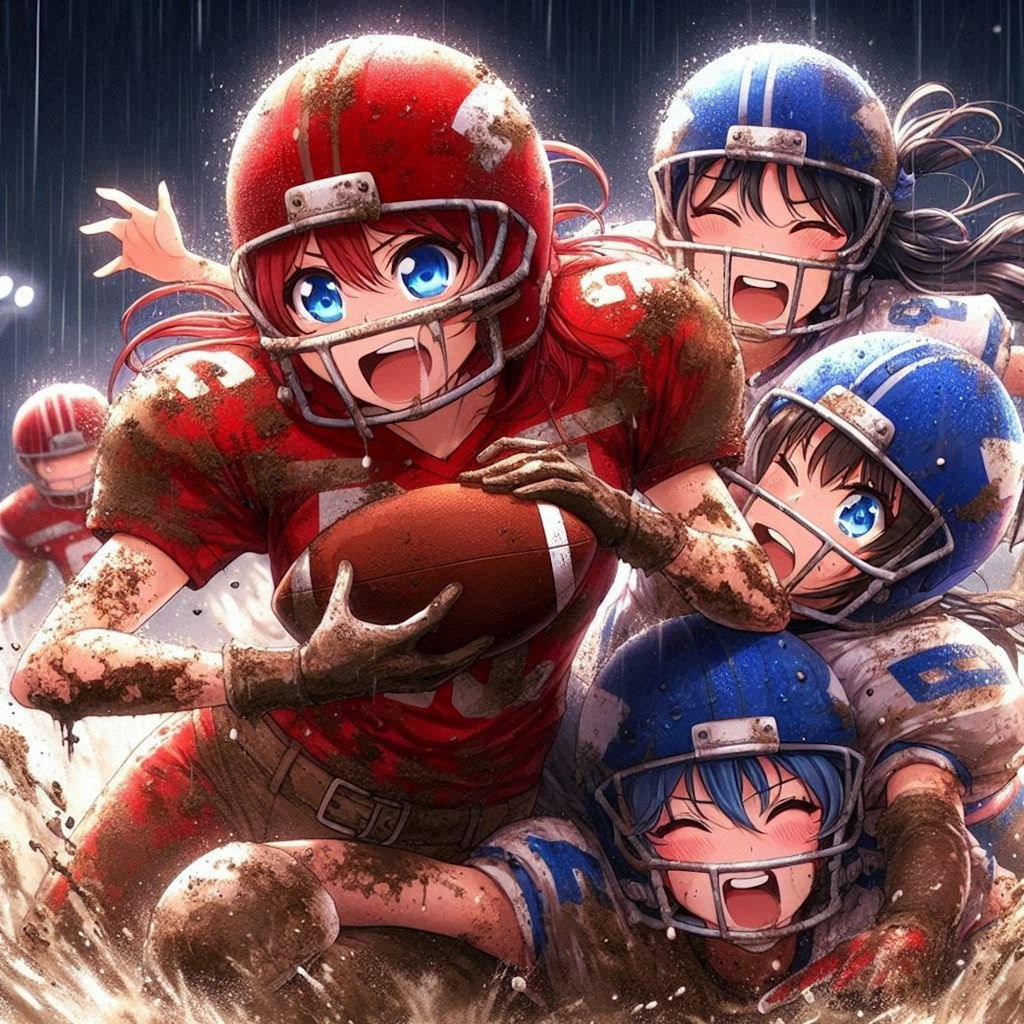 🏈泥まみれの女子アメフト 137