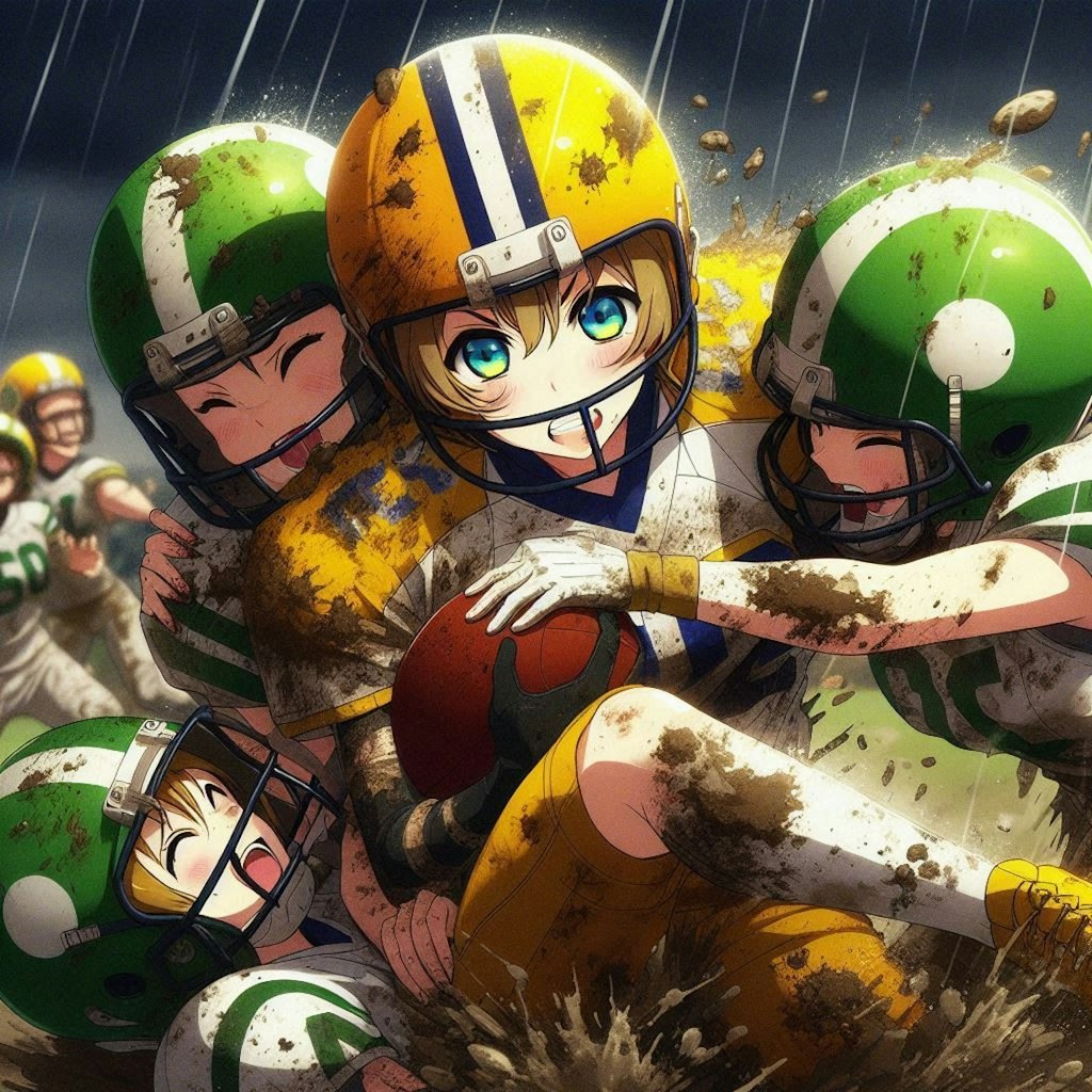 🏈泥まみれの女子アメフト 137