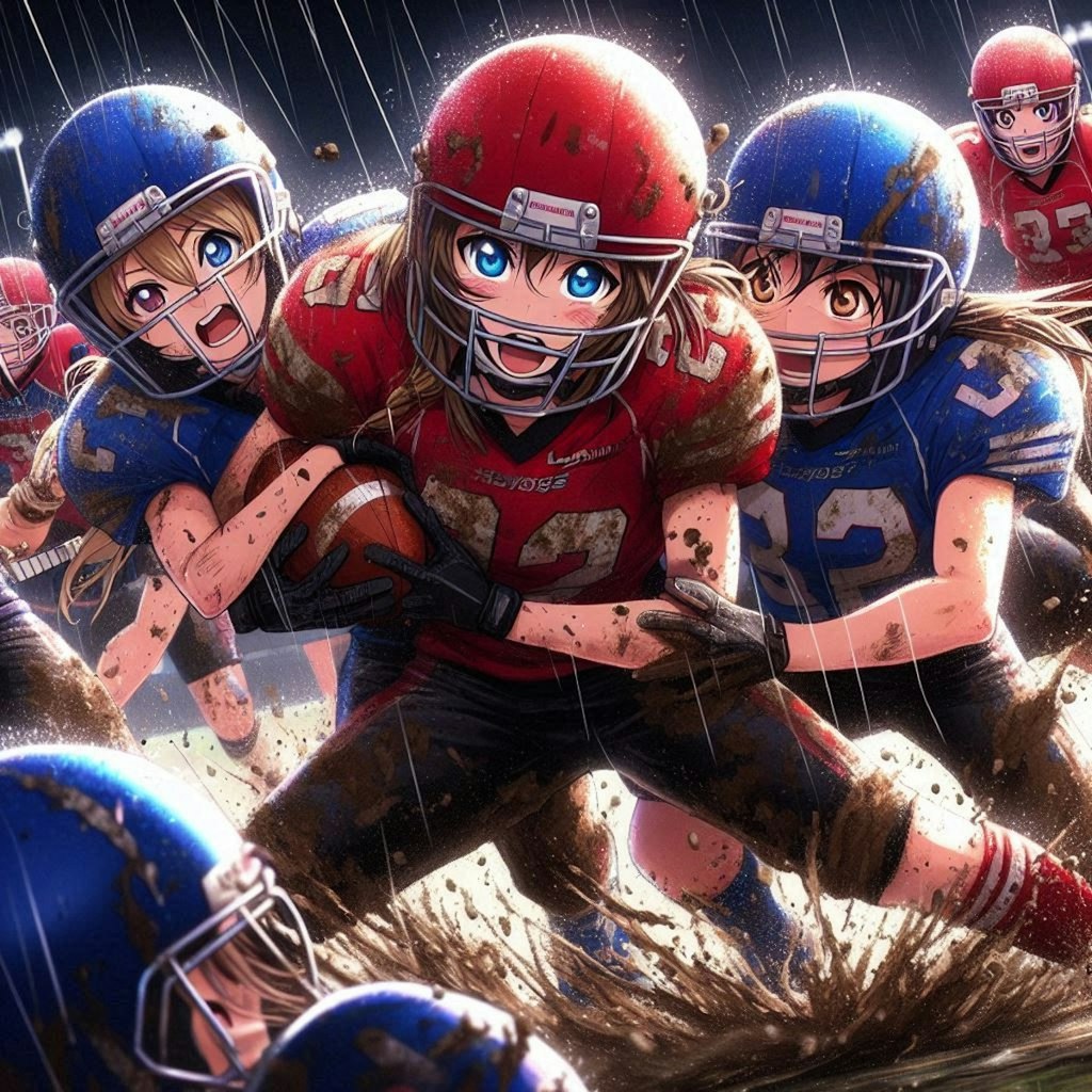 🏈泥まみれの女子アメフト 137