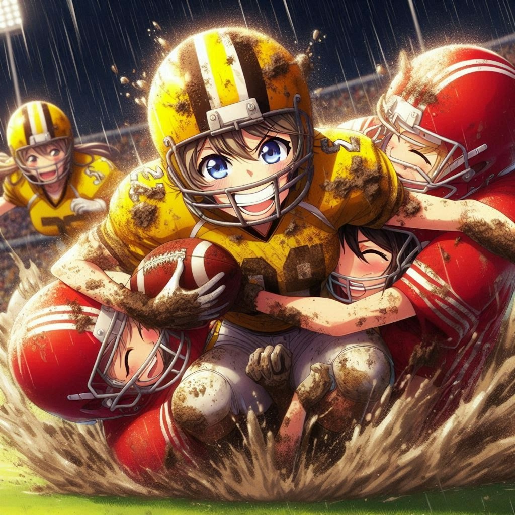 🏈泥まみれの女子アメフト 137
