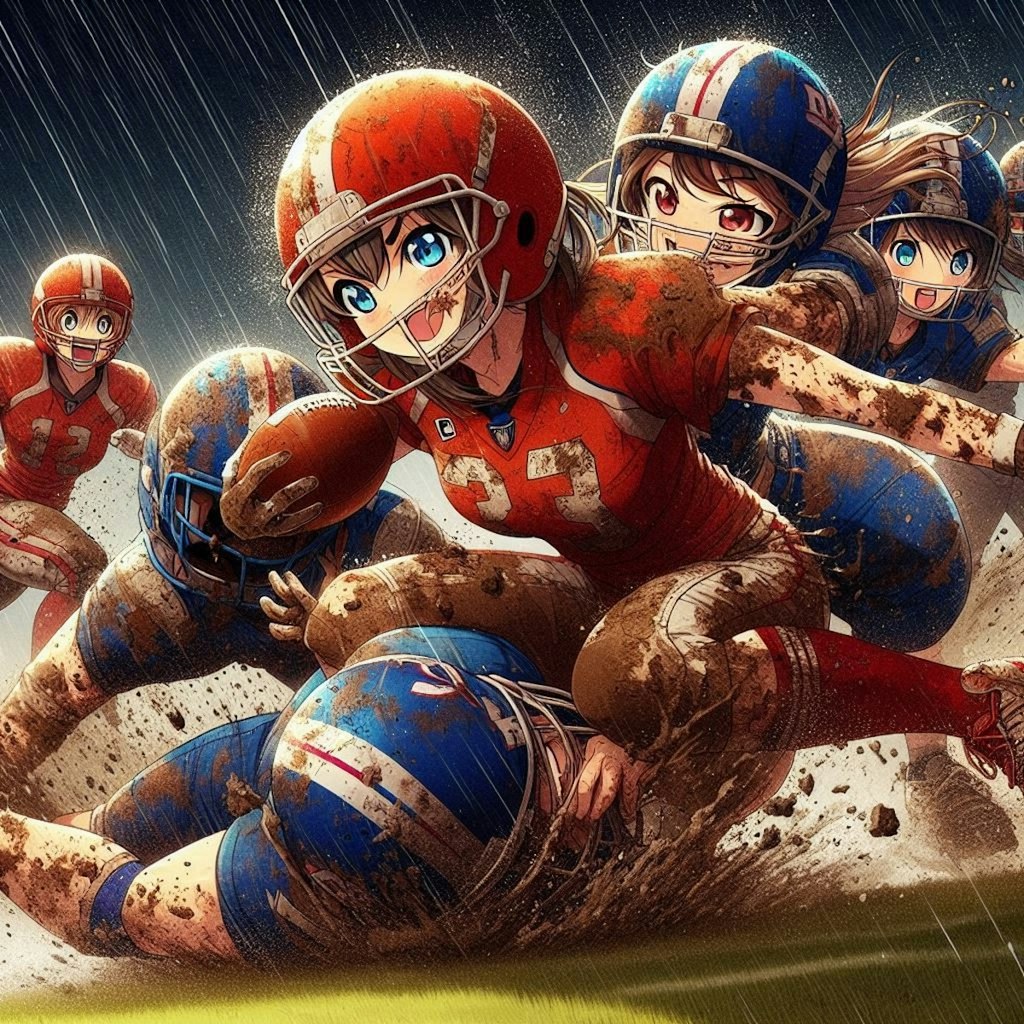 🏈泥まみれの女子アメフト 137