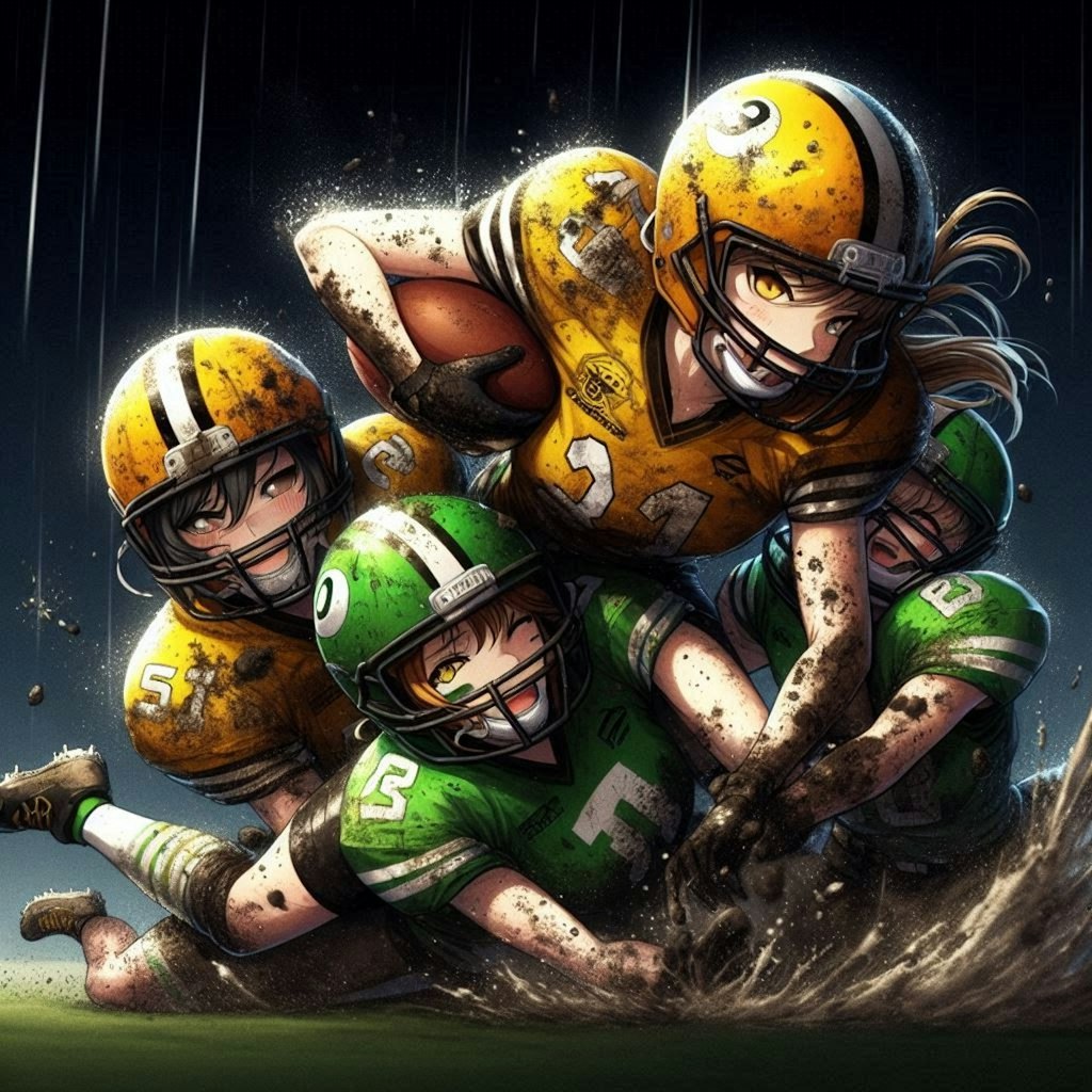 🏈泥まみれの女子アメフト 137