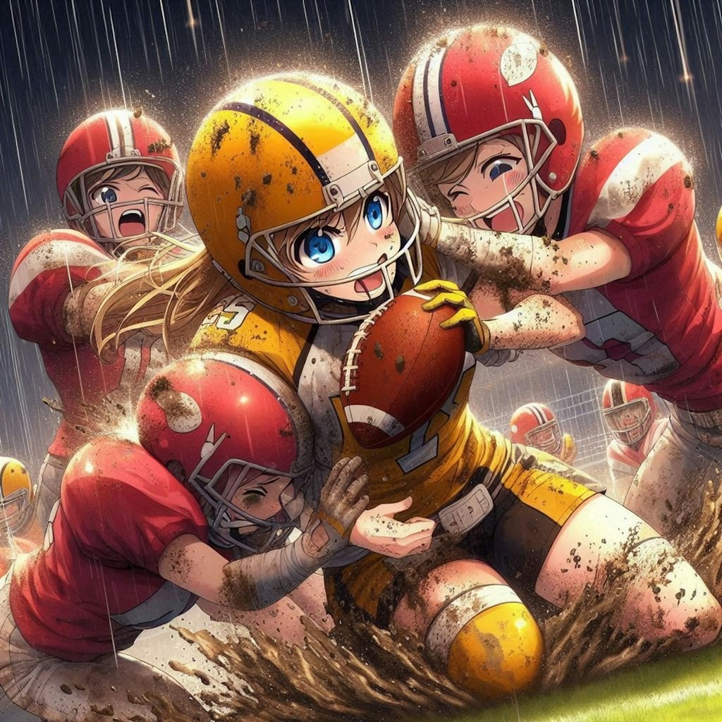 🏈泥まみれの女子アメフト 137