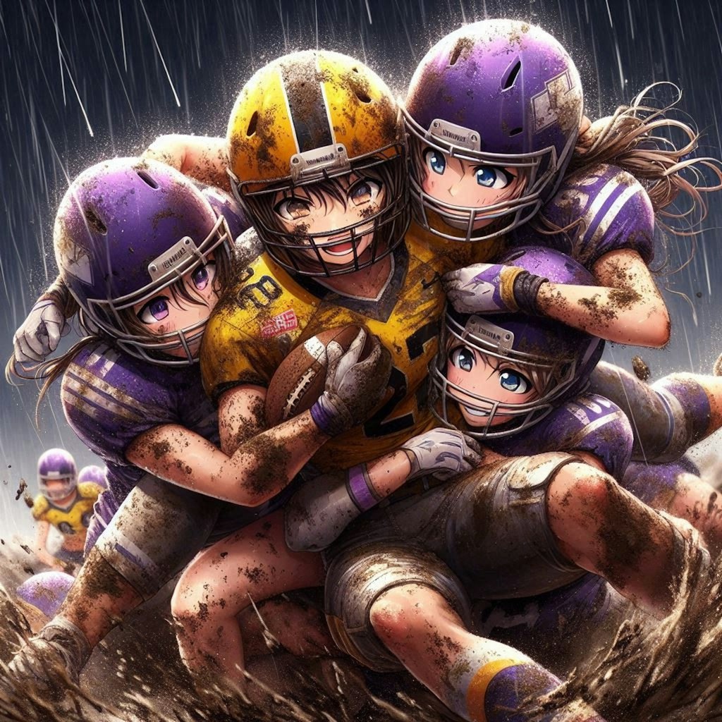 🏈泥まみれの女子アメフト 137