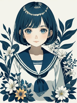 blue botanical : girl