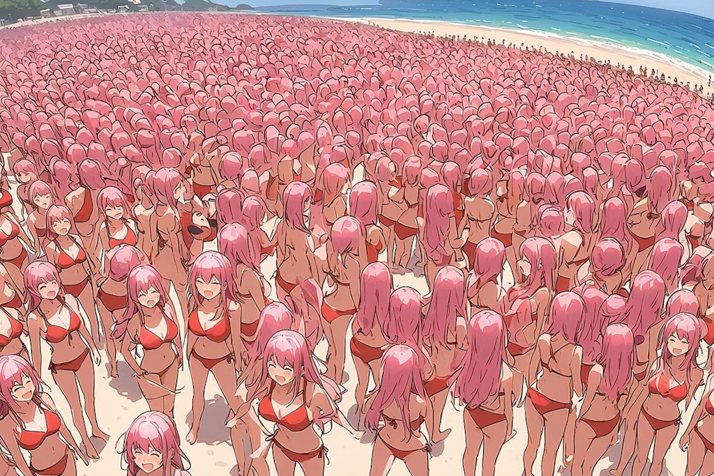 too many bikini girls