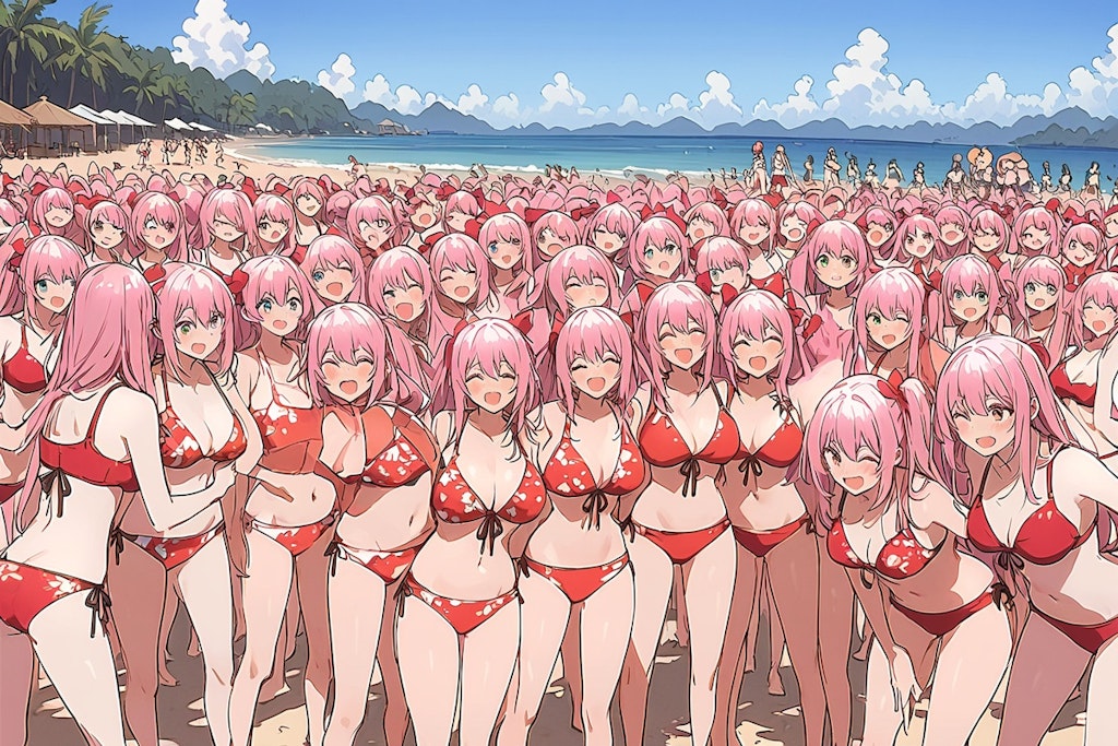 too many bikini girls