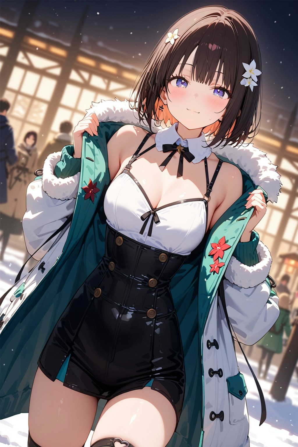 雪景色と茉莉花ちゃん♪