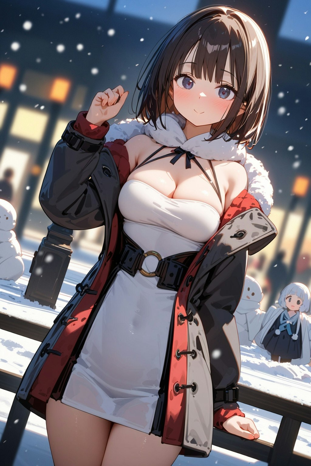 雪景色と茉莉花ちゃん♪