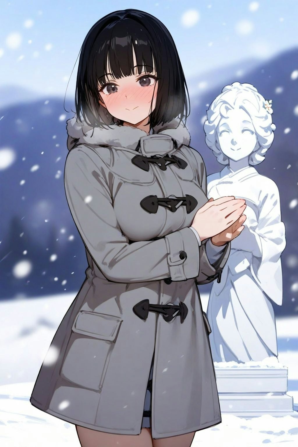 雪景色と茉莉花ちゃん♪