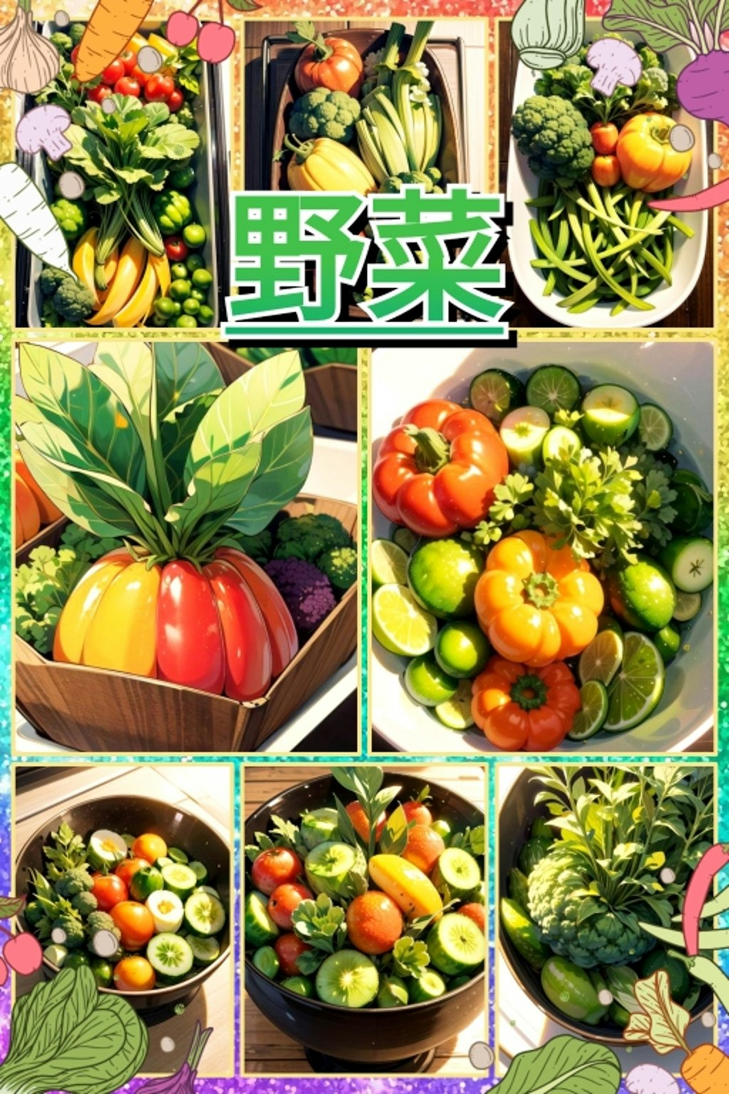 野菜　コラージュ