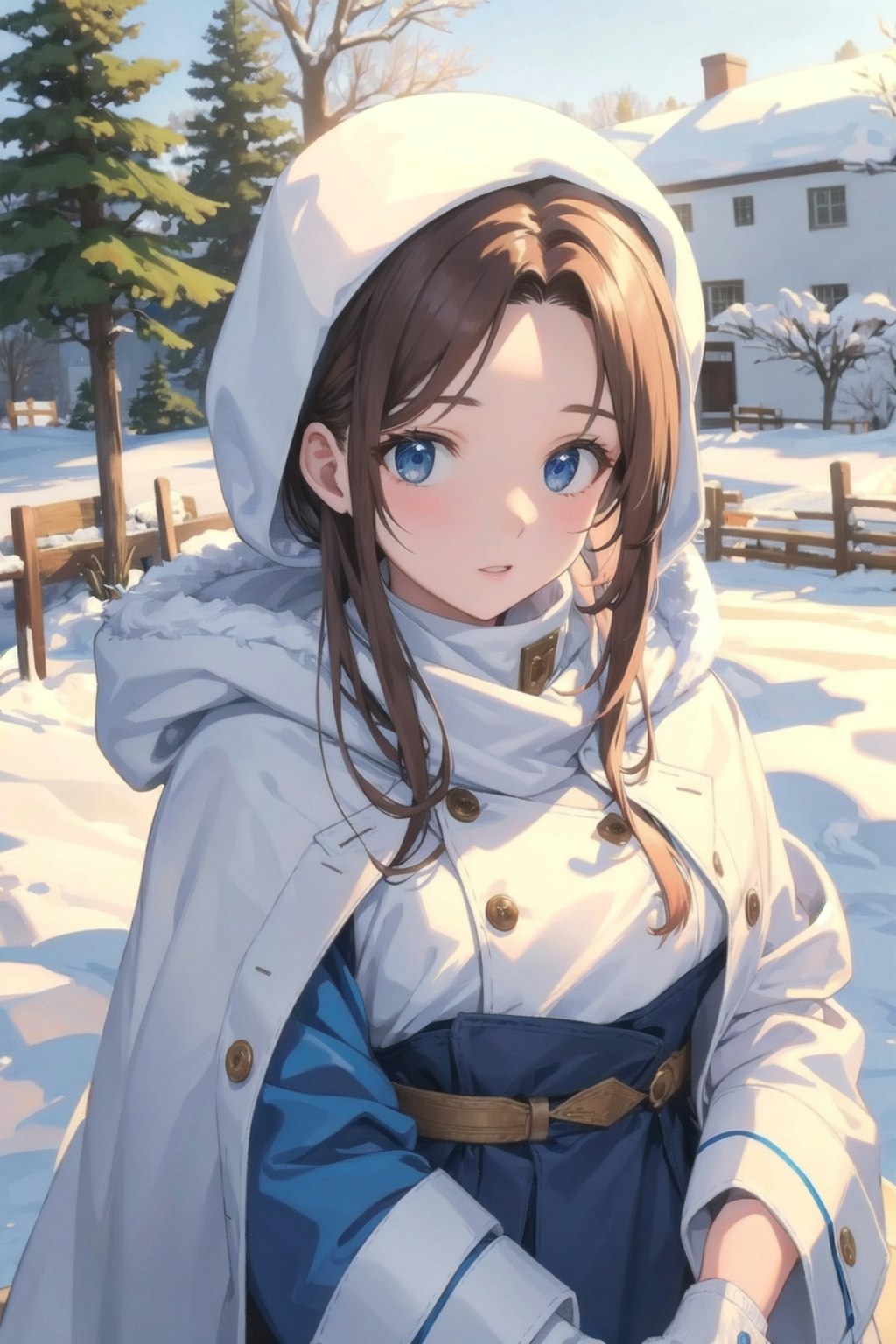 雪景色の女性