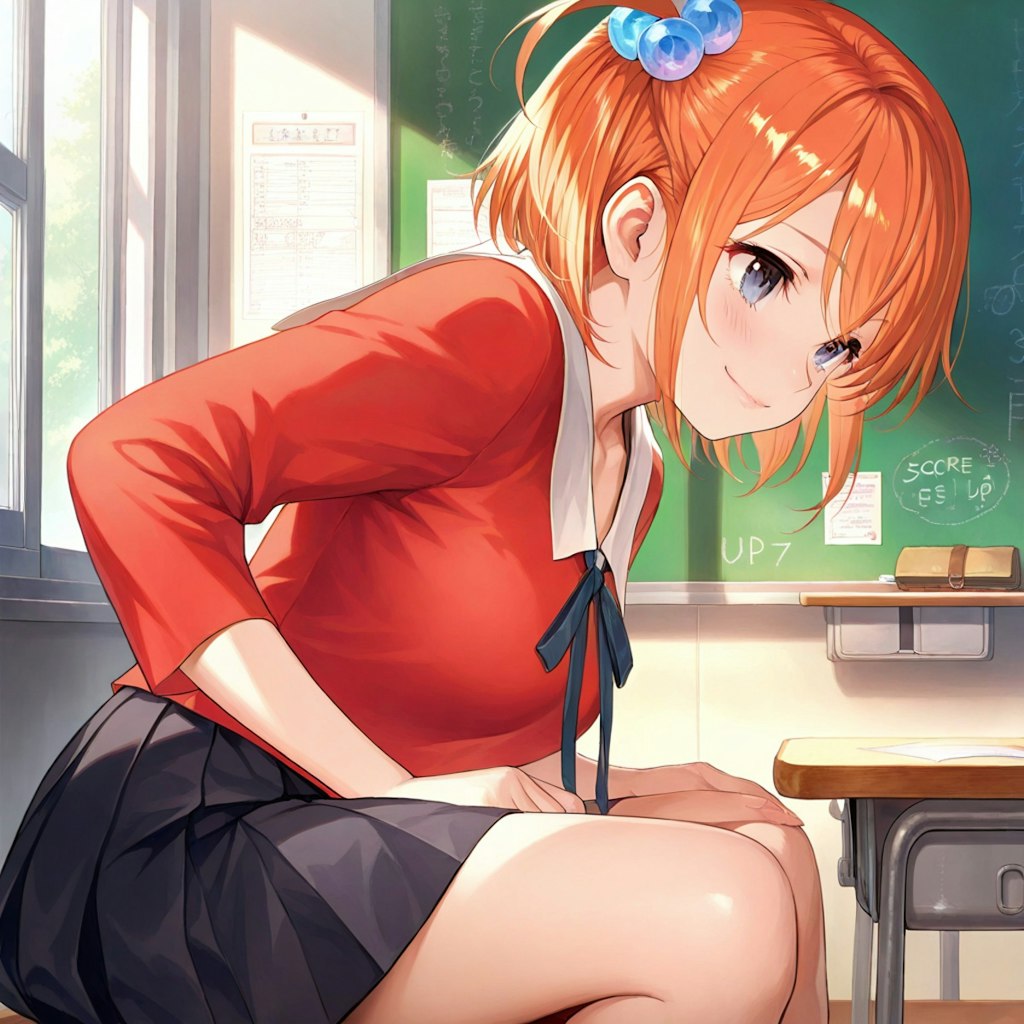 授業前の準備直前のれもちゃん