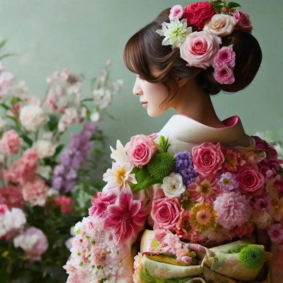 Floral Elegance in Kimono