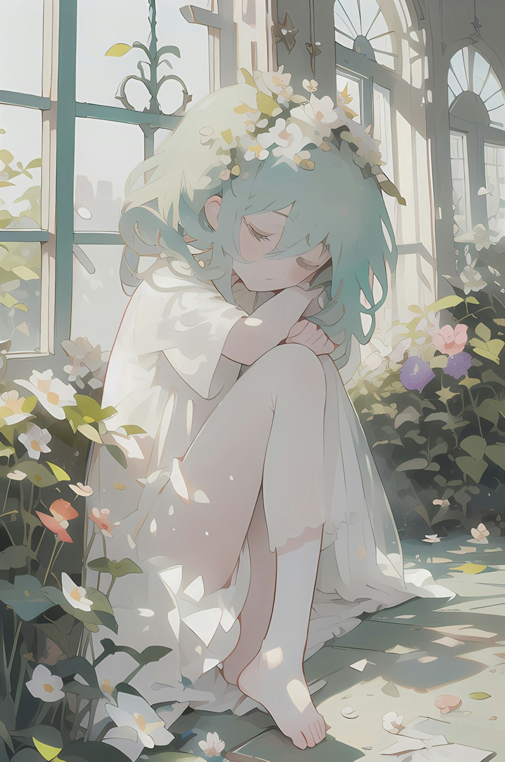 花は綻び、少女は煩う。/PixAI