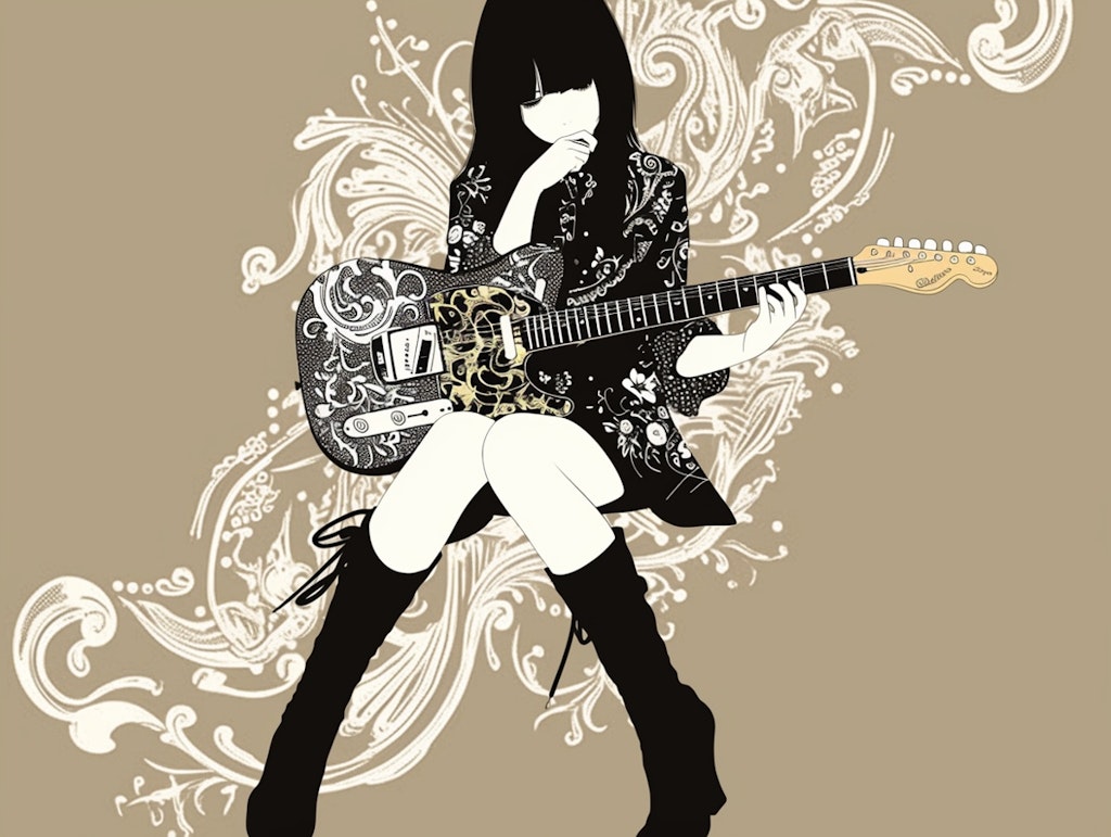 Fender Telecaster Paisleyを弾く女の子