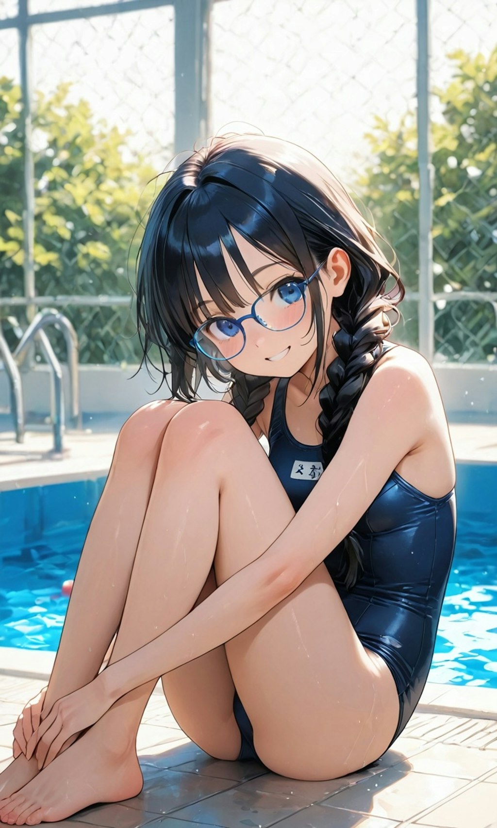 スク水のメガネっ子
