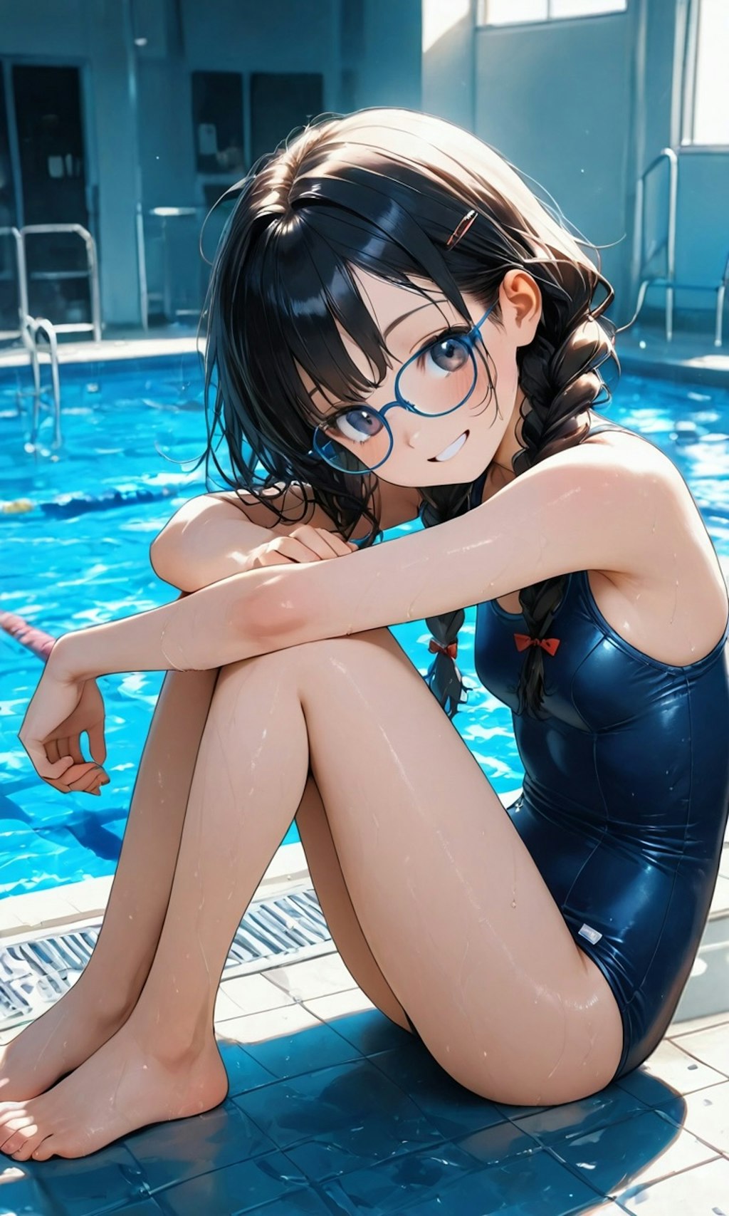 スク水のメガネっ子