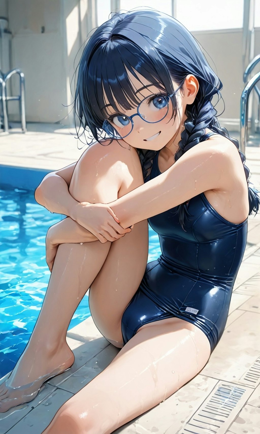 スク水のメガネっ子