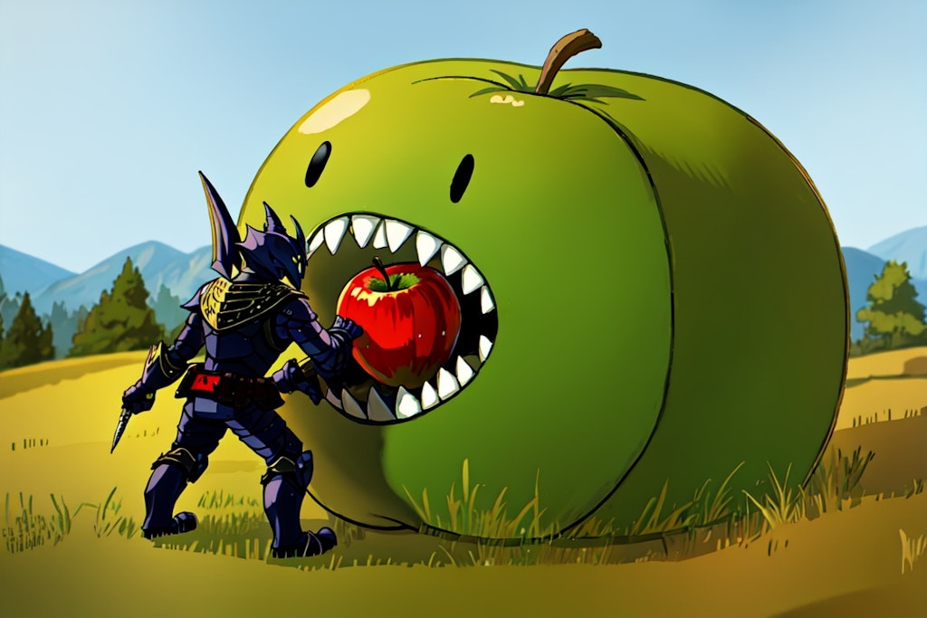 Apple Knight Hunting the Apple Monster.