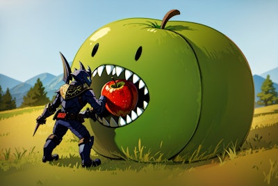 Apple Knight Hunting the Apple Monster.